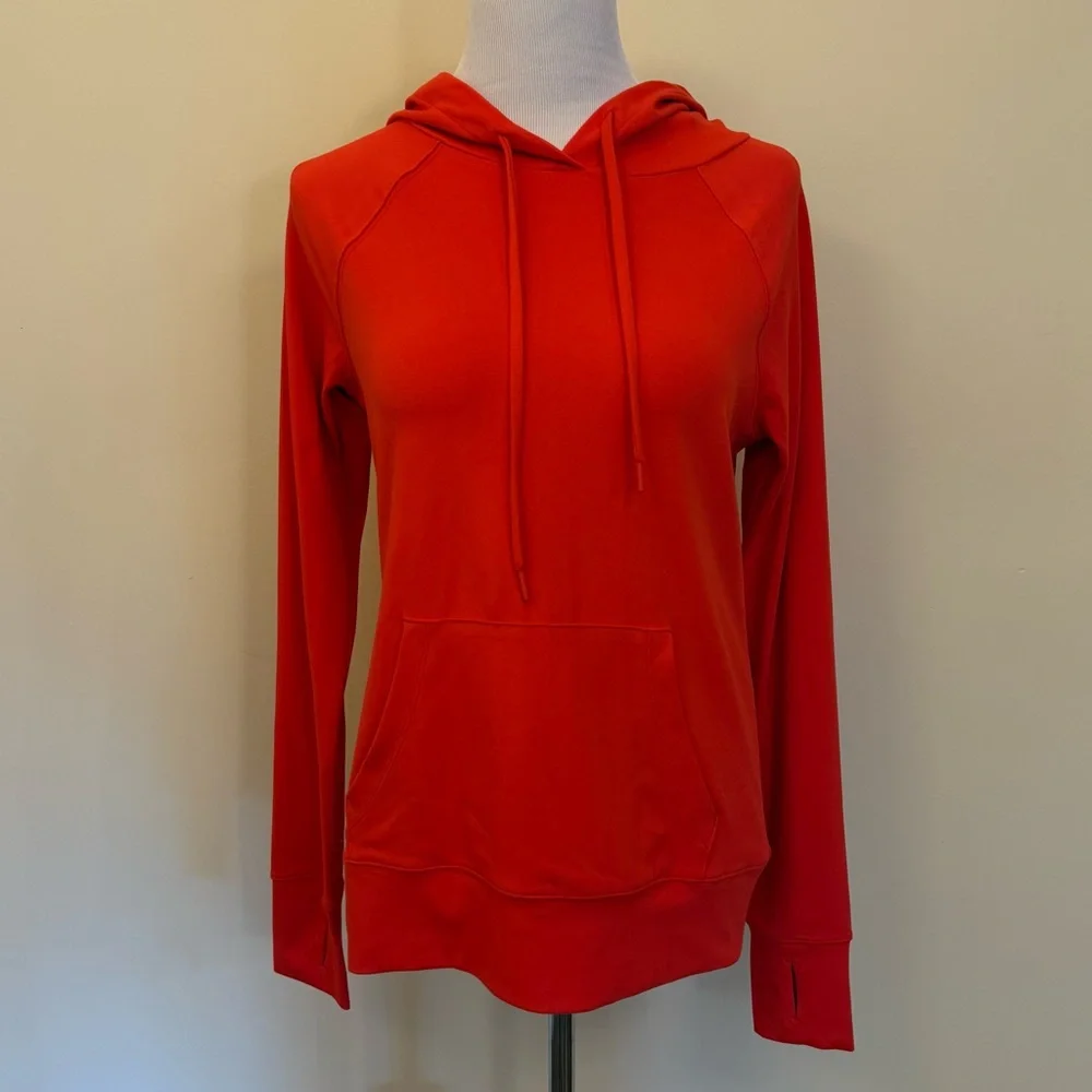 Lou & Grey Red Hoodie Sweatshirt Size Small NWT Thumbholes Athleisure - Picture 1 of 9